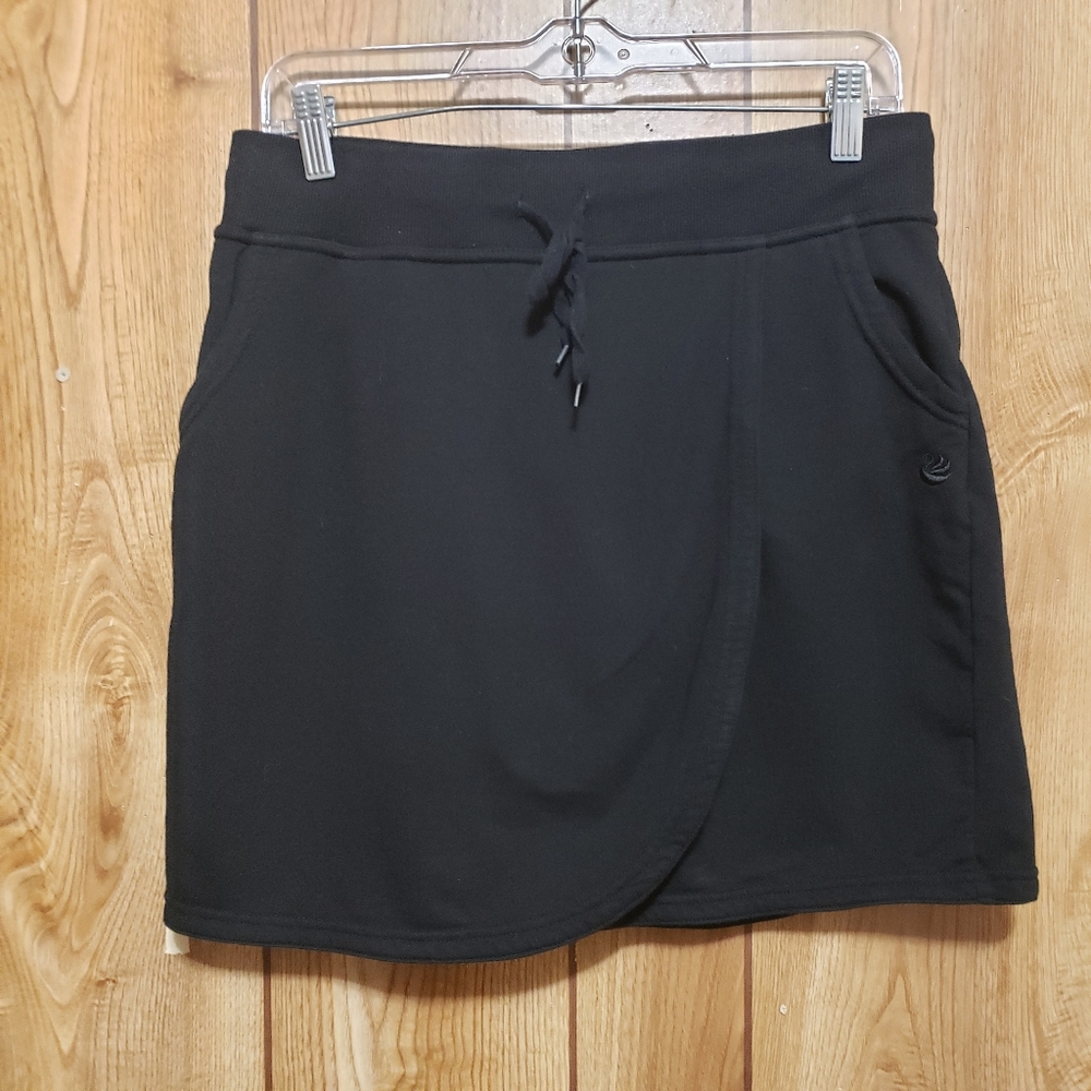 Mini Skort With Pockets Small Knit Black Athletic Athleisure Coquette Faux Wrap